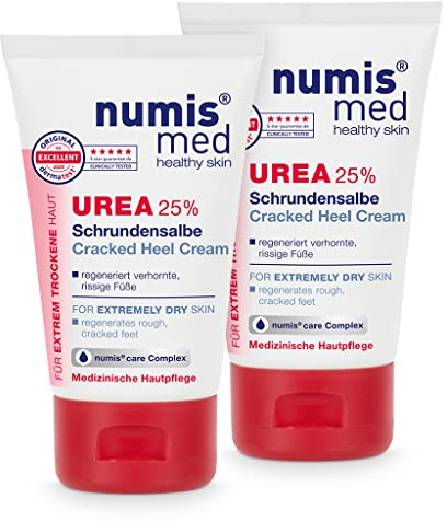 numis med Schrundensalbe mit 25% Urea 2er Pack - Hautberuhigende Schrunden Fusscreme für sehr rissige & stark verhornte Füße - vegane Hautpflege ohne Silikone & Parabene - Fußpflege (2x 50 ml)