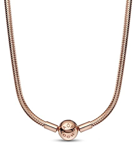 Pandora Moments Snake chain 14k rose gold-plated necklace, 45
