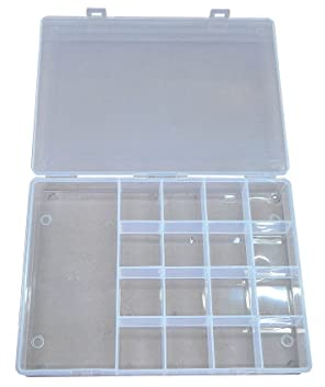 Perlin 17 Fächer Aufbewahrungsbox Aufbewahrungsbox Sortierbox Materialbox Veranstalter Perlenbox Setzkasten Sortimentskasten Container