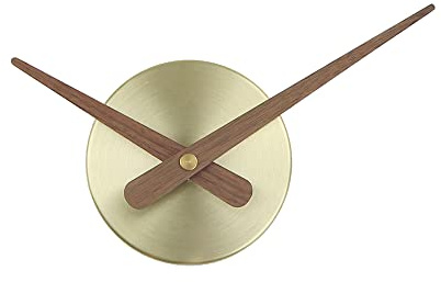 Timelike 3D-Uhrzeiger, Große Wanduhrzeiger, nadelförmig, Für Wanduhren zum selber Bauen, Dekoration, Quarz-Uhr-Mechanismus (Golden+Wood-8.5CM)