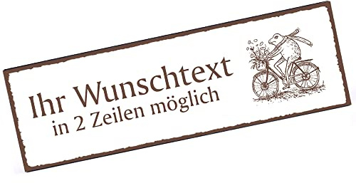 Türschild Frosch auf Fahrrad Namensschild personalisiert mit Gravur- 150mm x 50mm - selbstklebend