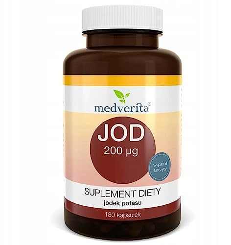 MEDVERITA - Jod 200µg - Kaliumjodid - Unterstützung der Schilddrüse - Unterstützt den Energiestoffwechsel - Nahrungsergänzungsmittel - 1 kapsel pro Tag - 180 kapseln