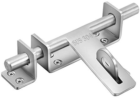 EAUSO Schlossfalle, Schieberiegel, Türschlossriegel, Türschloss-Schieberiegelriegel, Torriegel, Edelstahl, gebürstetes Finish, Sicherheitsverschluss, Überwurfmutter, Schieberiegel