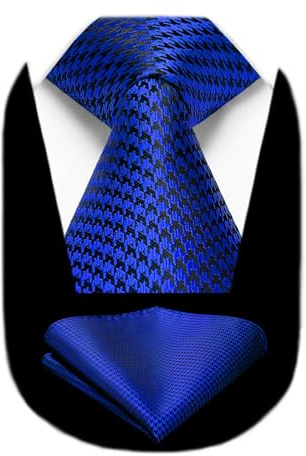 HISDERN Krawatten für Herren Einfarbige Formal Krawatte mit Einstecktuch Set Klassisch Hochzeit Elegant Business Party
