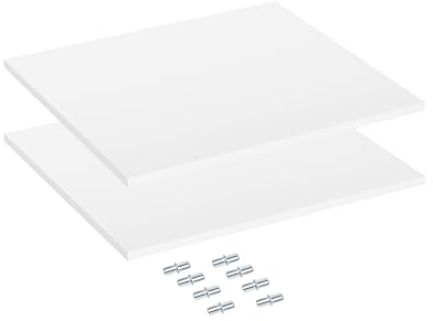 KOMTO Einlegeböden für Schränke Weiß - Regalboden mit Befestigung Einlegeboden Kleiderschrank Spanplatte für Cube Modulschränke | Platte 566 х 510 х 16 mm