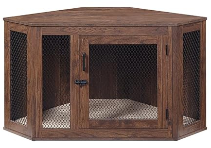 Eckhundebox Moderne Hundehütte Hundekäfig für Zuhause Hundehaus mit Türriegel Holz Indoor Hundekäfig Schrank Multifunktional Hundehaus TV Schrank Tierkäfig für große Hunde bis 50 kg. ( Color : Gray ,