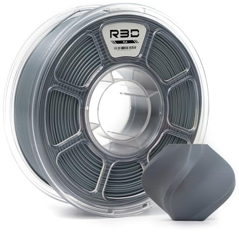 R3D Filamento 3D PLA da 1,75 mm, 0-370 mm/s, stampa ad alta velocità, precisione dimensionale +/- 0,02 mm, bobina di plastica trasparente da 1 kg, filamento per stampa 3D(Grigio)