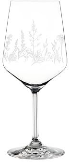 Nachtmann Weingläser 2er Set, 630 ml, Tattoo Botanical, 105722, Spritzgläser mit floralem Design, Weiß, Kristallglas, Aperitifgläser spülmaschinenfest