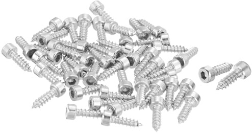 QUARKZMAN 100 Stück Selbstschneidende Schrauben Innensechskant-Kopf Bohrschrauben, M4x14mm Selbstschneidende Zylinderkopfschrauben, Holzschrauben Edelstahl Schrauben für Dachblech Silber