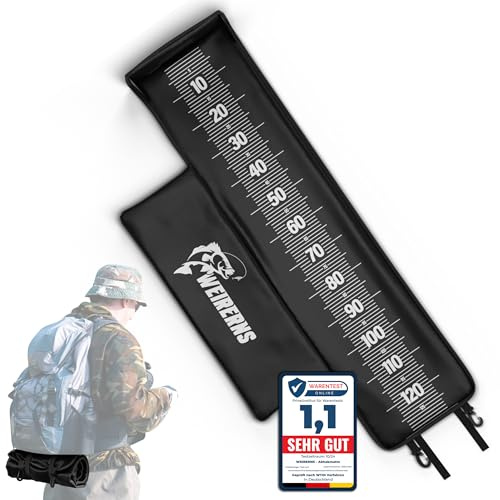 WEIRERNS Premium Abhakmatte, Abhakmatte Angeln, Abhakmatte mit Maßband 130cm, mit humorvollen Sprüchen & ohne, leicht zusammenrollbar & Kantenschutz
