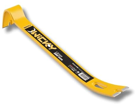 Semloc Wicky Nageleisen 380 mm – Extrem Flach, Drei Präzise Nagelzieher, Qualitätsstahl, W380S, Brechstange, Montiereisen