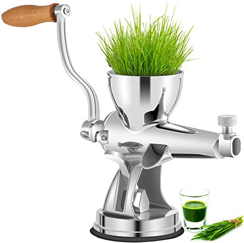Manual Wheatgrass Juicer, Stainless Steel Suction Cup Base Desktop Clamp Juicer, for Vegetables Fruits, Home Kitchen Use