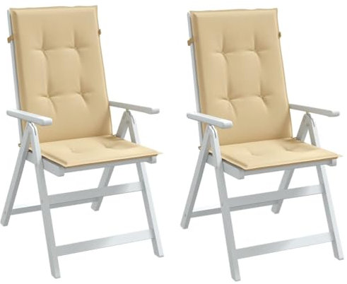 ShGaxin Hochlehner-Auflagen 2 STK. Melange Beige 120x50x4 cm Stoff, Liegenauflage, Auflage Gartenliege, Sitzkissen Gartenmöbel, Bankauflage, Stuhlauflage Für Hochlehner, Sitzauflagen - 4002421