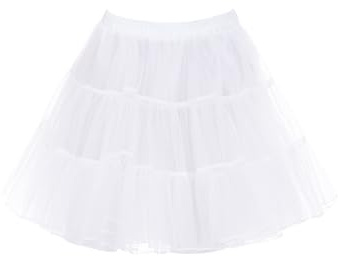 Wikoan Jupon sous Robe Femme Jupon Années 50 A-Ligne Jupe Tulle pour Femmes Jupons Rockabilly Fond de Robe Vintage Petticoat Blanc S