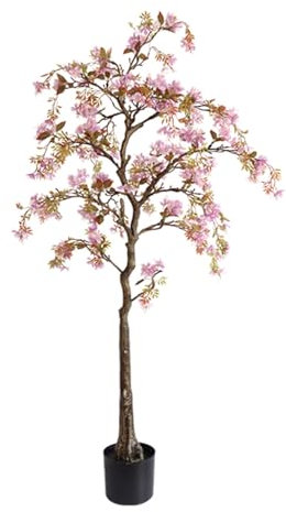 Kunstpflanze Künstliche Pflanzen mit Naturgetreuem Florida, Künstlicher Begonien-Begonien-Blumenbaum aus Kunststoff für Den Innenbereich, Das Home-Office, Wunderschöner Künstlicher Bonsai-Baum(H140cm/