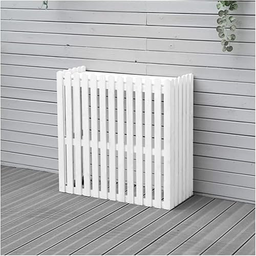 Schutzabdeckung für Klimaanlagen, Zaun, für den Außenbereich, mit Gitter-Design, Weiß, 102 x 41 x 90 cm
