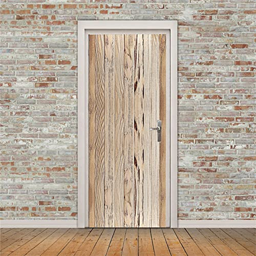 3D Türposter Türtapete Vintage Holzmaserung strukturiert Türtapete selbstklebend TürPoster Fototapete Türfolie Poster DIY Selbstklebende Wandbild PVC Wasserdichte Tapete B90 x H200cm