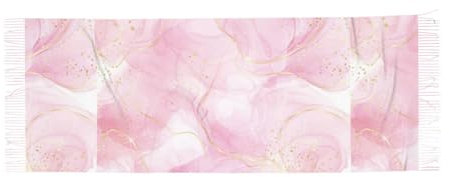 Poadnly Pastell Rpse Rosa Marmor, Großer weicher Kaschmir-Schal, Wickelschal, Fransenschal, leichte Stola, 196 x 68 cm