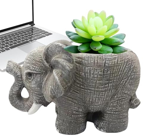 Vaso da fiori con elefante per interni, decorazione per piante d'appartamento, violette Usambarava