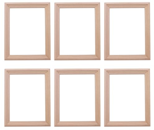 Nicear 6 Pcs 1/12 Scale Dolls House Miniature Photo Picture Frames Dollhouse Accessories Model DIY Wall Art Painting Toys For Nursery Room Photo Props
