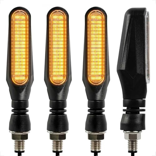evermotor 4 Pezzi Frecce Moto LED Sequenziali E24 Omologate Universali 12V Indicatori di Direzione Moto, Impermeabili, Alta Luminosità