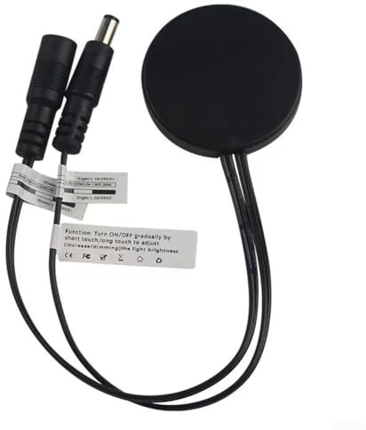 Sensor táctil intuitivo LED regulador regulador DC12V 24V con cable de 20cm, mejora su entorno de vida (negro)