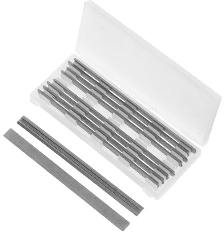 FUTUREORYY Lame De Rechange Pour Rabot Électrique En Acier Rapide 82 x 5,5 x 1,1 Mm Certifiée Hss, Précision Pour Travail Du Bois, Lot De 10 Pièces Usage Unique Pour Menuiserie