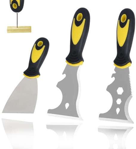 3 PCS Paint Scraper 3 in 1 ＆5 in 1＆9 in 1 Paint Scraper Tool for Wood Wall Scrapers for Painting Putty Knife Spackle Plastering Tools