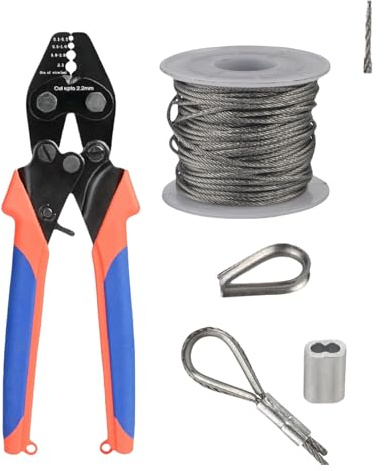 Pinza crimpatrice ad alta efficienza con manicotti in alluminio fino a 2,2 mm, per lenze da pesca e progetti artigianali, installazione elettrica, crimpatrice