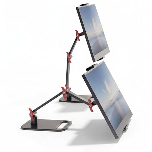 AiFeelife Supporto per monitor portatile regolabile per schermi da 6 a 18,5 pollici, base per display desktop, supporto universale in alluminio portatile da 12,9 pollici