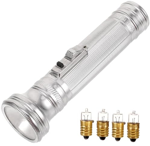 PENIKOKO Lampe Torche Portable en Métal Vintage Petite Taille sans Piles 5 Ampoules Lampe de Poche à L’Ancienne pour Camping et Activités en Extérieur Pratique et Légère