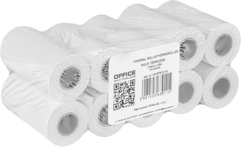 OFFICE PRODUCTS Kassenrollen Thermorollen / 10 Rollen - 110mm x 20m/ Weiß/Thermopapier Bonrollen für Registrierkasse - Bondrucker/BPA Frei/für EPOS, POS, PDQ, Kassensystem