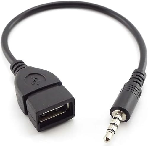 USB to Jack Adapter 3.5mm Male Aux Audio Plug to USB 2.0 Female Converter USB to Aux Audio Converter Cable Adapter Car Stereo Cable, OTG Cord Converter for Mp3 Players, CD Player/External U Disk/Speak