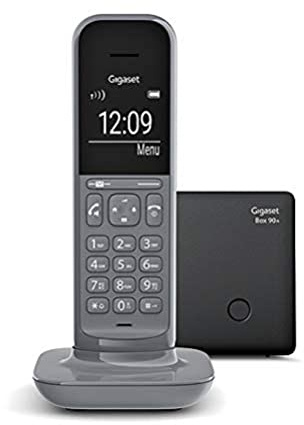 Gigaset CL390A - Teléfono fijo inalámbrico de diseño moderno con contestador integrado en el auricular, gran pantalla retroiluminada, funciones manos libres y bloqueo de llamadas, color gris antracita