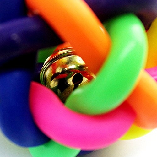 Yowablo Hundeball Katzenball Bunter Ball mit Bell-Schoßhund-Produkt-Zwergpudel-Haustier-Spielzeug (8cm,Mehrfarbig)
