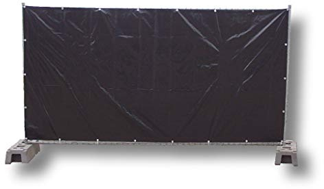 dm-folien gmbh 1 x Bauzaunplane/Bauplane 1,76 x 3,41 m - Sichtschutzplane/Sichtblende (Schwarz)