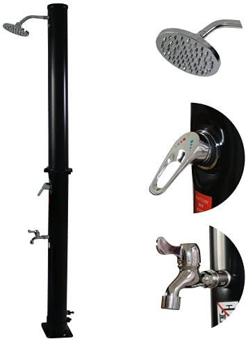 Melko Solardusche 20 Liter Gartendusche Schwarz Pooldusche Außendusche Campingdusche - Farbauswahl (Schwarz)