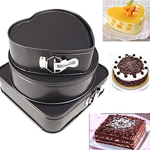 Jadeshay Professional Antihaft 3-teiliges rundes Kuchenform Backformen-Set, Backwerkzeuge DIY Kuchen 3-teilige Verriegelungsform, Grau