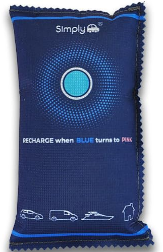 Simply Auto DEH003 Reusable Car Dehumidifier - Quick Drying suitable for Microwaving, Strong Absorption up to 40% of Weight in moisture, Eco-Friendly Granules, Unlimited Cycles (350g), Blue