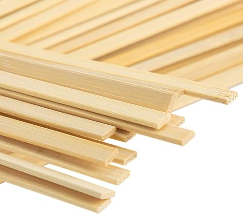 ABACHI WOOD - Lot de 30 bâtonnets en bois naturel, 40 x 0,6 x 0,25 cm, Packs (30/60/100)
