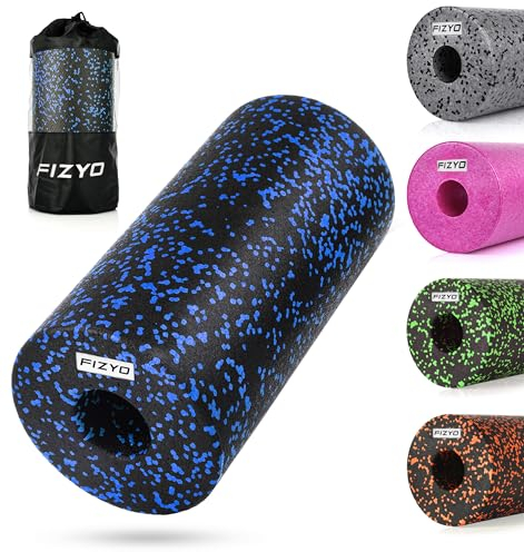 Fizyo Faszienrolle zur Fitness, Yoga und Rehabilitation, Selbstmassage Massagerolle für Rücken Wirbelsäule, Foam Roller mittelharter EPP-Schaumstoff, inklusive Transporttasche