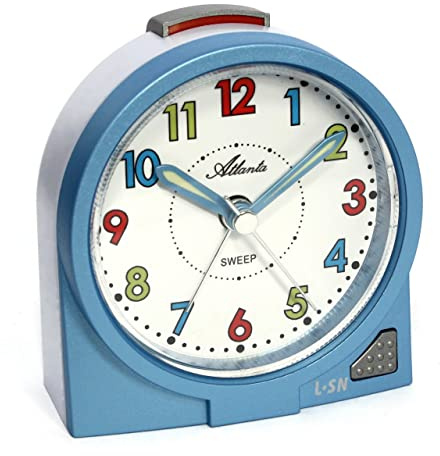 Atlanta Kinderwecker ohne Ticken Analog Jungen Blau - 2127/5