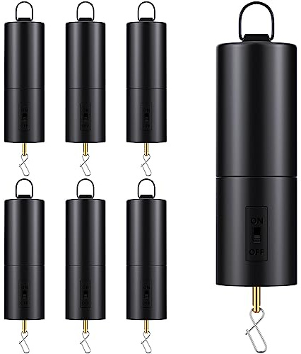 Therwen 6 Pcs Ornament Spinner Battery Operated Wind Spinner Motor Rotator Disco Ball Motor Outdoor Hanging Ornament for Mardi Gras Festival Tree Decoration, No Battery(Black)