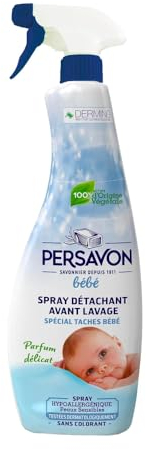 Persavon - Bébé Spray Détachant Avant Lavage, Parfum Délicat, Hypoallergénique, Peaux Sensibles, Sans Colorant - 500 ml