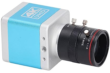 HDMI-Kamera, 4K 30FPS Digitale Sicherheitskamera, Industrie-Digital-C-CS-Mount-Echtzeit-Webcam mit Verzerrungsfreiem Manuellem 6-12-mm-Objektiv, USB-Industriekamera für Windows (EU-Stecker)