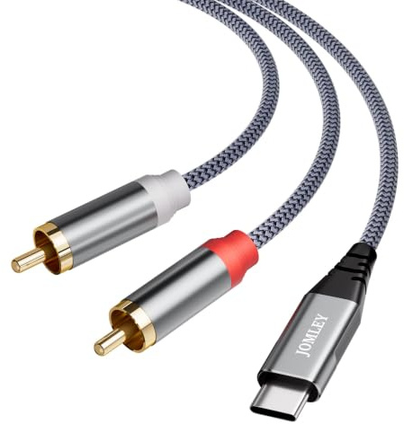 JOMLEY Câble audio USB C vers RCA, USB Type-C vers double prise RCA pour ordinateur portable, smartphone, lecteur DVD, amplificateur, haut-parleur - 3 mètres
