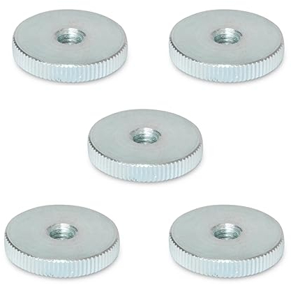 Ganter Normelemente Dadi zigrinati piatti | Dadi zigrinati (forma bassa) | DIN 467-M10-ZB | 5 pezzi | acciaio zincato | Filettatura: M10