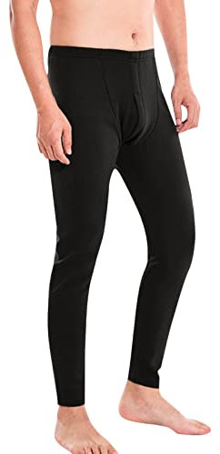 Lange Unterhose Herren, Winter Einteiler Merino Thermounterhose Lange Unterhosen Sport Gefüttert Locker Lange Unterwäsche Thermo Unterhose Baumwolle mit Eingriff Extra Warm Thermowäsche Thermo Hose