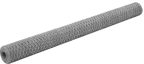 ZEYUAN Drahtzaun Verzinkter Stahl 25x1,5 m Silbern, Maschendrahtzaun, Gartenzaun, Hühnerzaun, Hundezaun, Hasendraht, Draht Zaun 143321