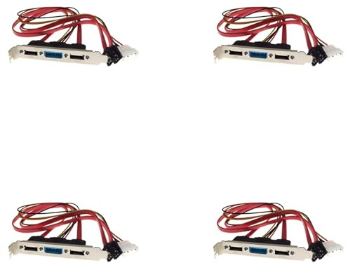GZSHUNLI 4X PC DIY SATA to ESATA and 4Pin IDE Molex Power PCI Bracket Slot Cable Full-Height Profile for External Hard Drive, 750131914